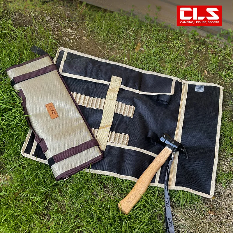 

CLS Large Capacity Outdoor Camping Nail Bag Simple Tool Bag Camp Nail Bag Storage Bag Tent Nail Hammer Portable Storage Bag1608D