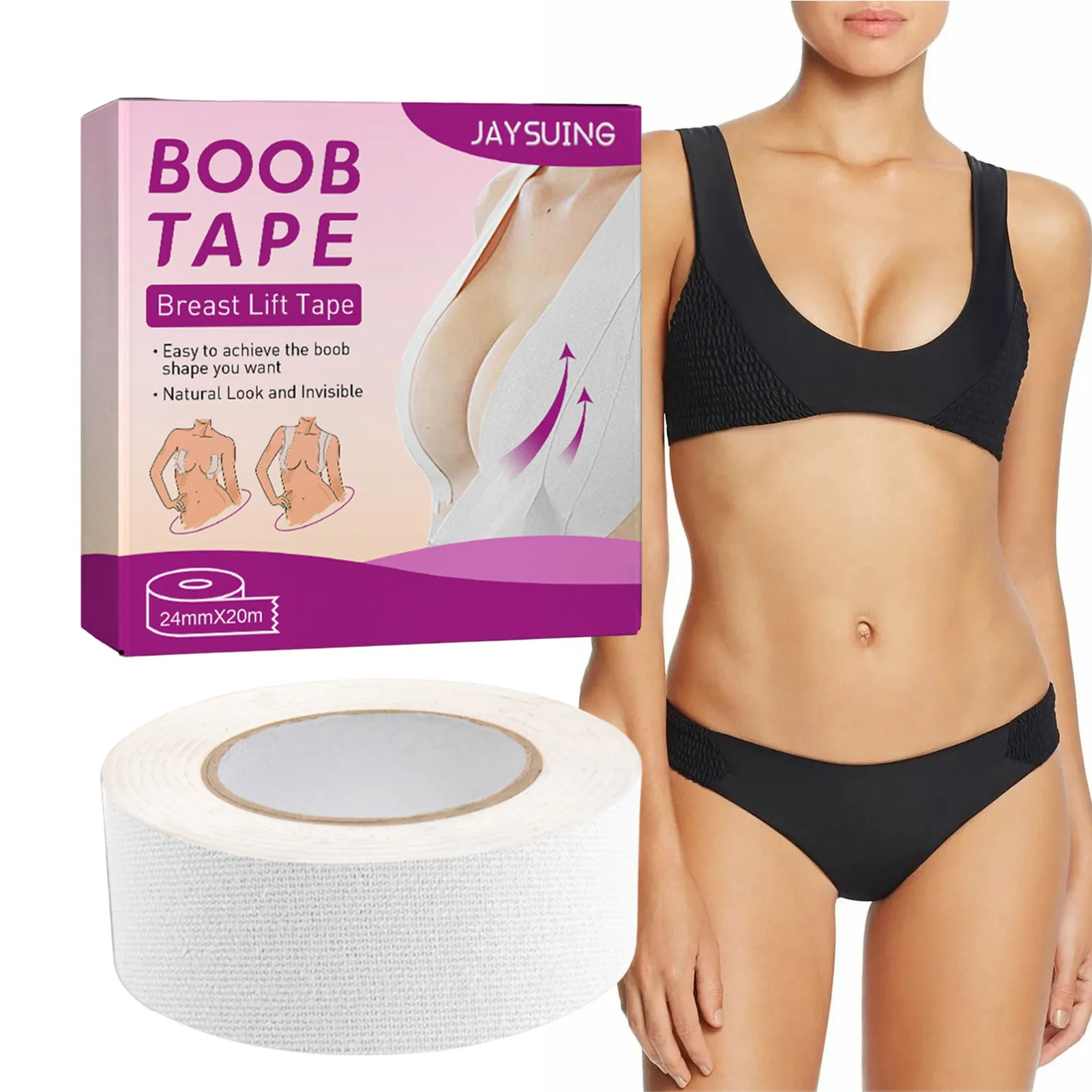 

Breast Lift Tape Durable Strapless Chest Support Invisible Bra Tape Body Tape For Lift Push Up In Clothing Fabric Dress Types