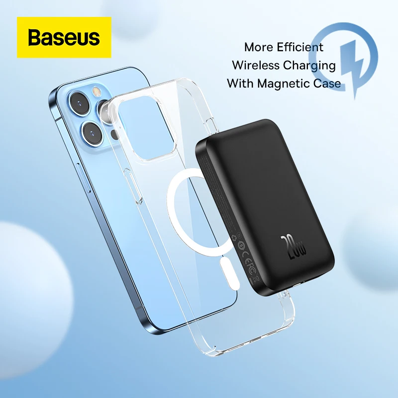 Baseus 10000mAh Magnetic Wireless Charger Power Bank 6000mAh PD 20W Powerbank For iPhone 13 Pro Max External Battery Poverbank images - 6