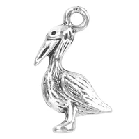 personality silver color bird whalebill charms alloy pendants animal craft pendant for necklace earring bracelet jewelry diy