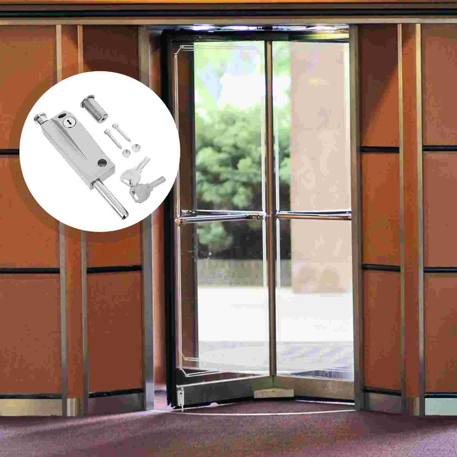 

Spring Loaded Metal Lock Stainless Steel Safety Door Lock for Gate Shed Door Tailgate Trailer Garage Sliver