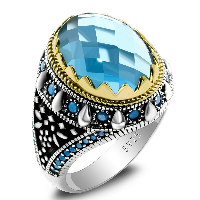 

Brand New Sterling Silver S925 Zircon Men Ladies Ring Fashion Turkey Punk Engagement/Wedding Silver Ring Jewelry