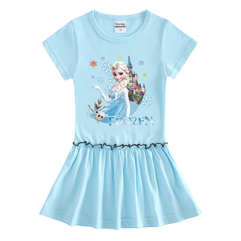 

Disney Kids Clothes Frozen Costume Girls Dresses Anime Cartoon Frozen Elsa Anna Princess Party Costume Short-Sleeved Party Dress
