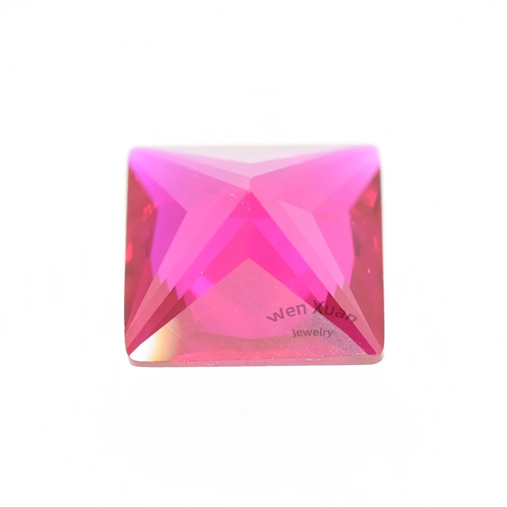 Красные корундовые камни квадратные высокого качества 1 5x1 5 ~ 15x15 мм свободные