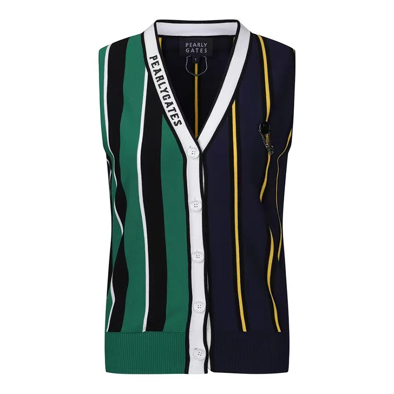 New spring golf knit vest for women ladies golf wear stripe  vest golf apparel golf top stretch W422105