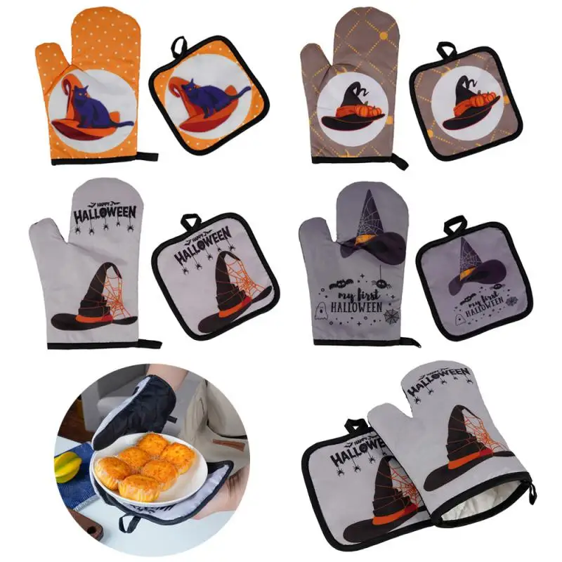 

Двухкомпонентные перчатки для выпечки в духовке, противоожоговые изолированные перчатки для приготовления пищи в микроволновой печи, Неск...