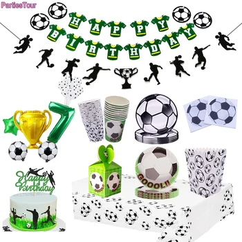 1pcs 108x180cm Soccer table cover Football Themed tablecloth Soccer party tablecloth plates Boys Soccer birthday party supplies 4