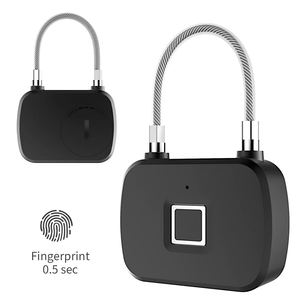 

TRAVOR Fingerprint Lock Portable Smart Anti-Theft Padlock Mini Keyless Lock Luggage Case Padlock for Home Dormitory Offices Gym