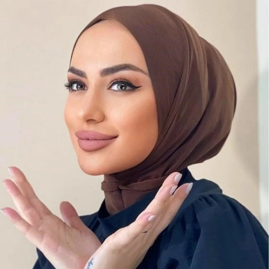 Модный Мусульманский Хиджаб Для Женщин С Мгновенной Пряжкой Внутренняя Кепка