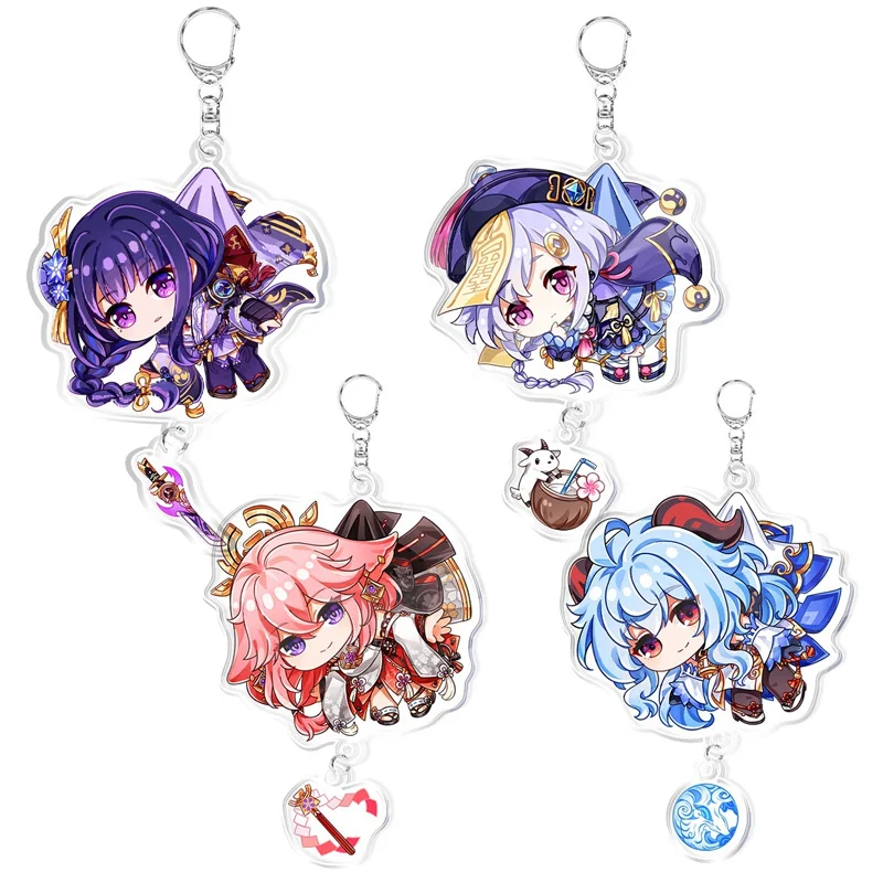 

Genshin Impact Anime Accessories Cute Barbatos Klee Keqing Acrylic Key Chain Car Pendant Gift Anime Peripheral Products