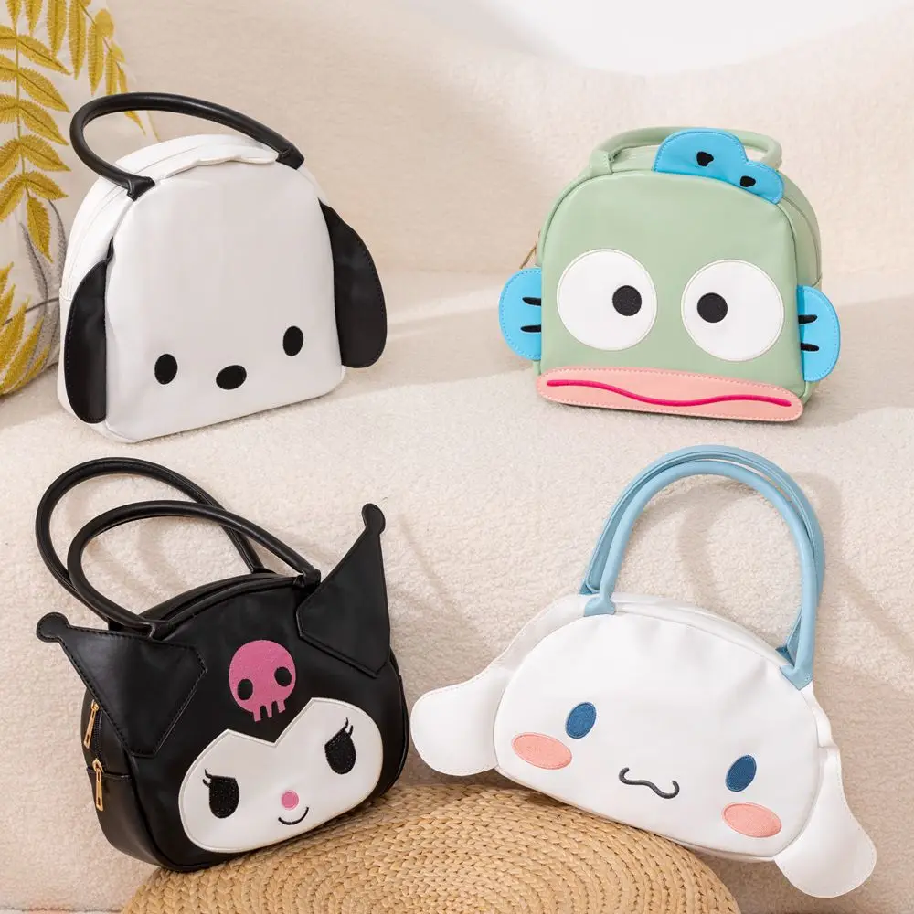 

Sanrioed PU сумочка Hangyodon Cinnamoroll Kuromi почтовый аниме мультфильм большой емкости Сумки для хранения Наплечная Сумка для девушек Подарок