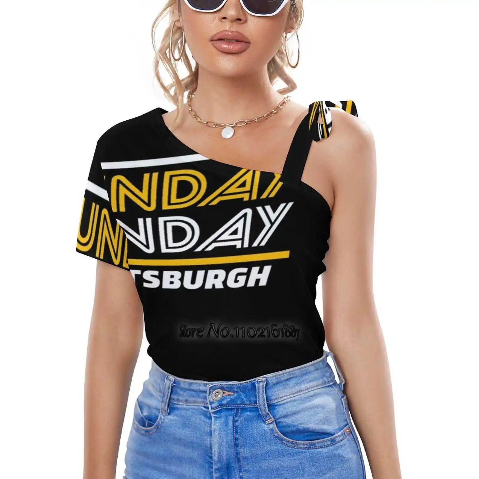 Винтажная женская футболка Pittsburgh Retro футбольная команда Steelers Sunday Funday топ на одно