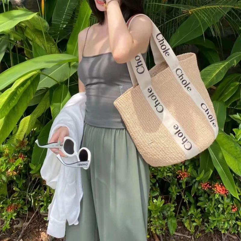 

Niche Design Holiday Style Straw Woven Tote Bag 2022 New Summer Large-capacity Casual Woven Tote Bag Women Handbag Shoulder Bags
