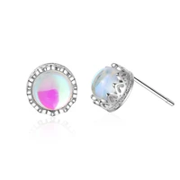 crown crystal stud earrings for women piercing korean fashion 925 stamp earrings 2022 trend jewelry accessories free shipping