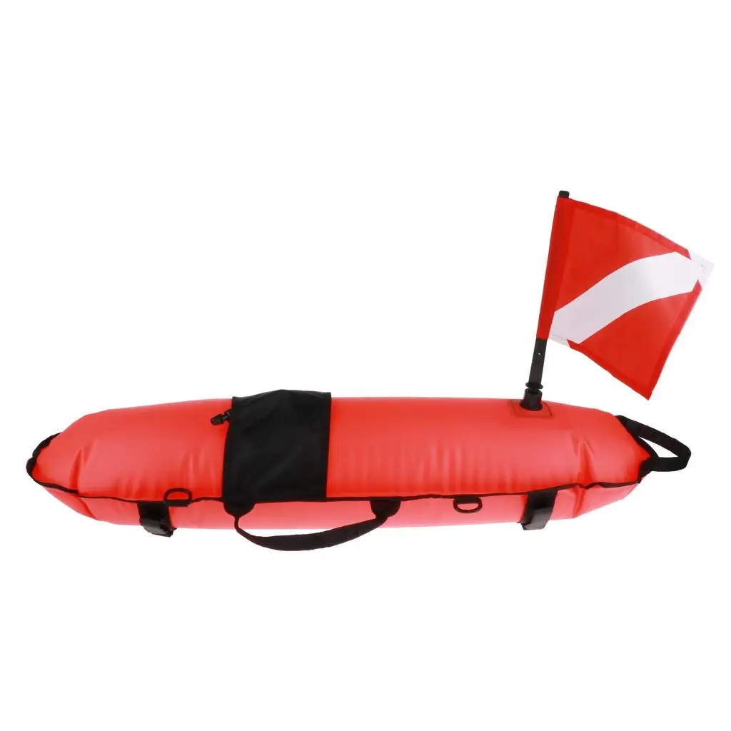 

1 Set Torpedo Shape Water Surface Marker Buoy with Flag Scuba Diving Signal Float Directive Buoy Flag for Flatable Boat Dinghy
