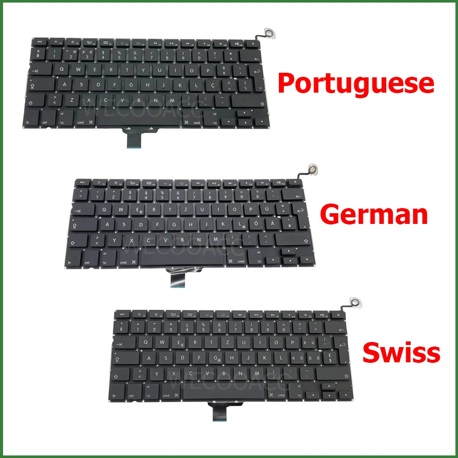 Новая сменная клавиатура для Macbook Pro 13 &quotA1278 UK US DE PT CH SE HU NO DK KR Макет 2009 2010 2011 2012 года