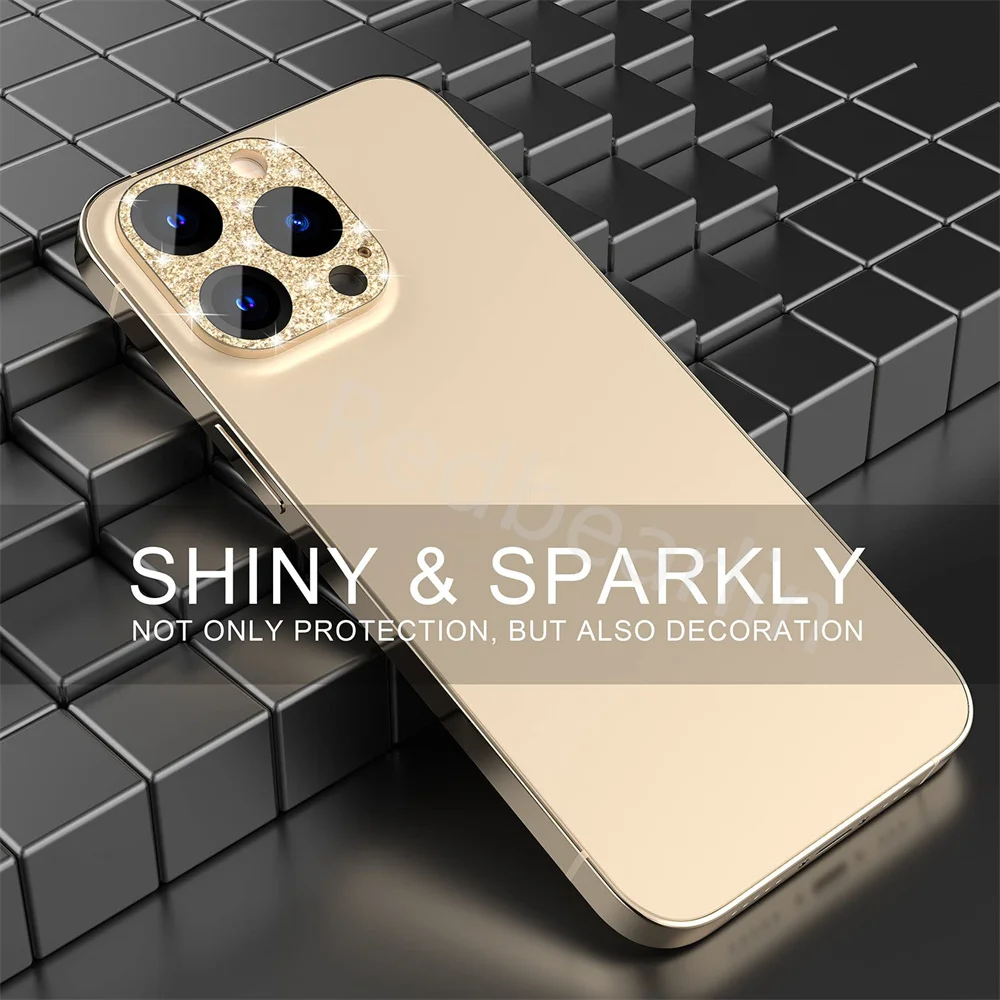 20pcs bling glitter metal Full Cover Back Camera Lens Protector Sticker On For IPhone 11 12 13 13pro 14 pro max 14plus
