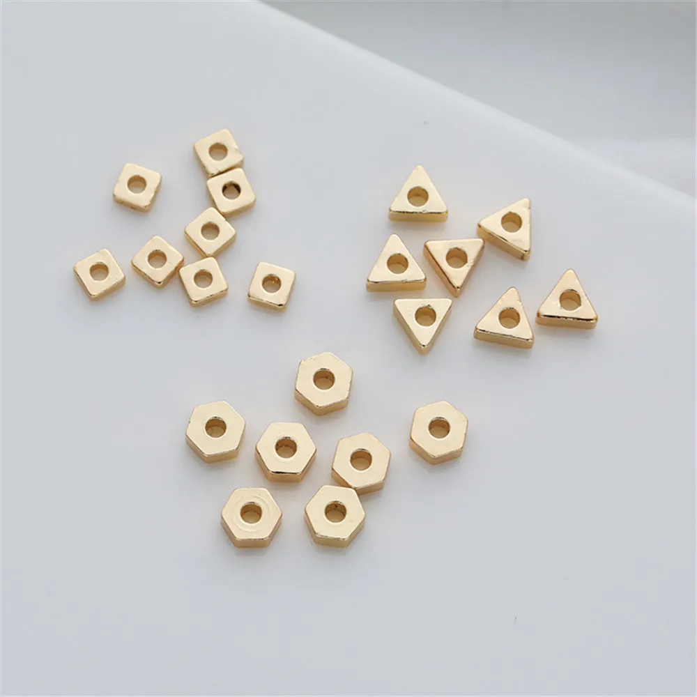 

14K copper gold plated gold covered flat square PRD bead spacers diy bracelet necklace jewelry accessories