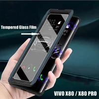 fundas for vivo x80 pro tempered glass film flip leather case for vivo x80 x70 x60 pro plus view windows stand protective cover