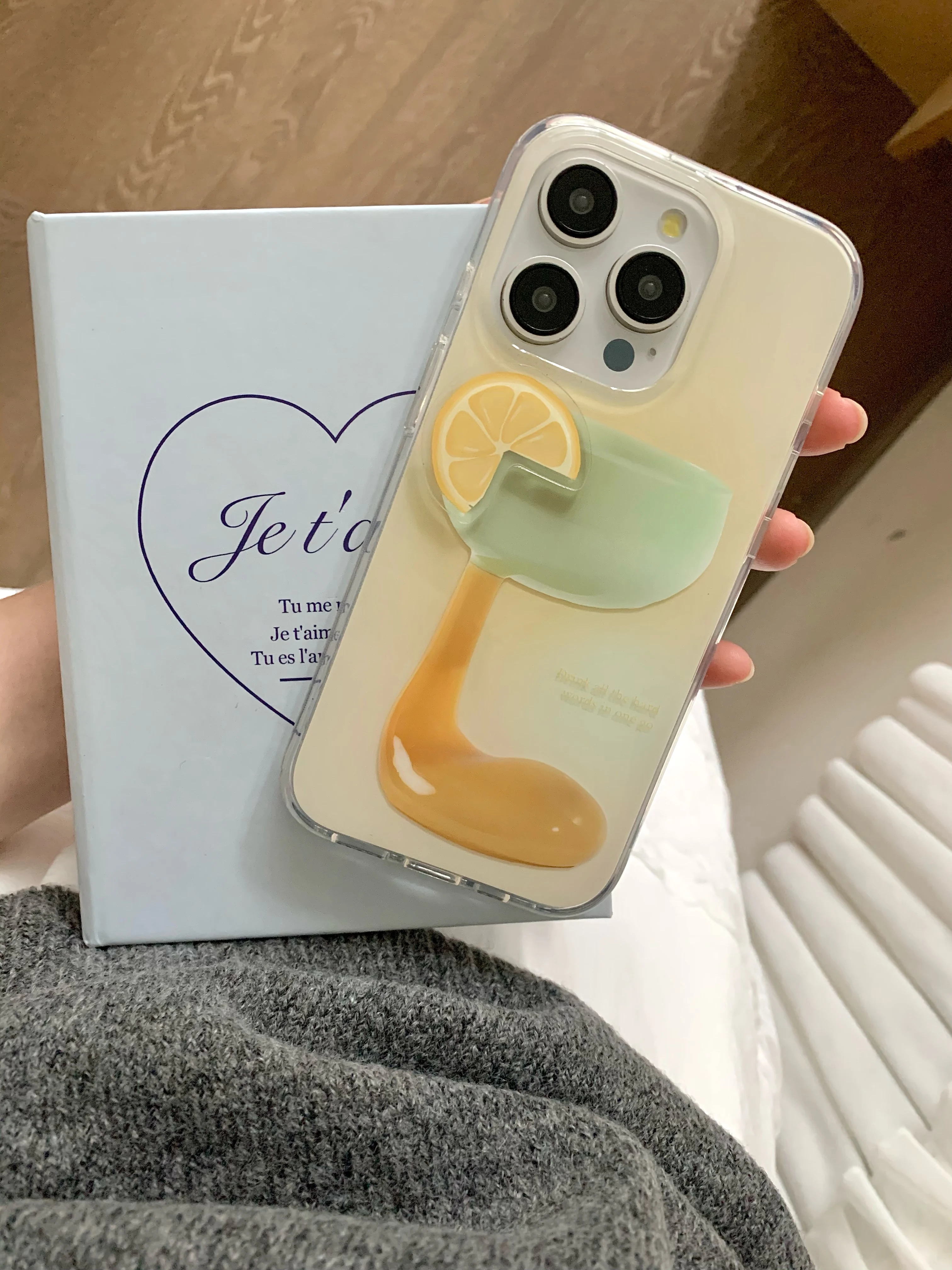 Креативные Коктейльные 3D наклейки с лимоном и черникой двухслойный чехол для iPhone