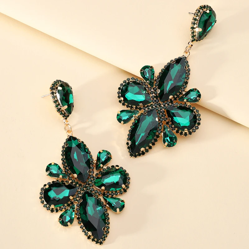

Fashionable High-end Earrings Vintage Handmade Glass Geometric Long Pendant Women's Luxury Design Pendant Jewelry Accessories