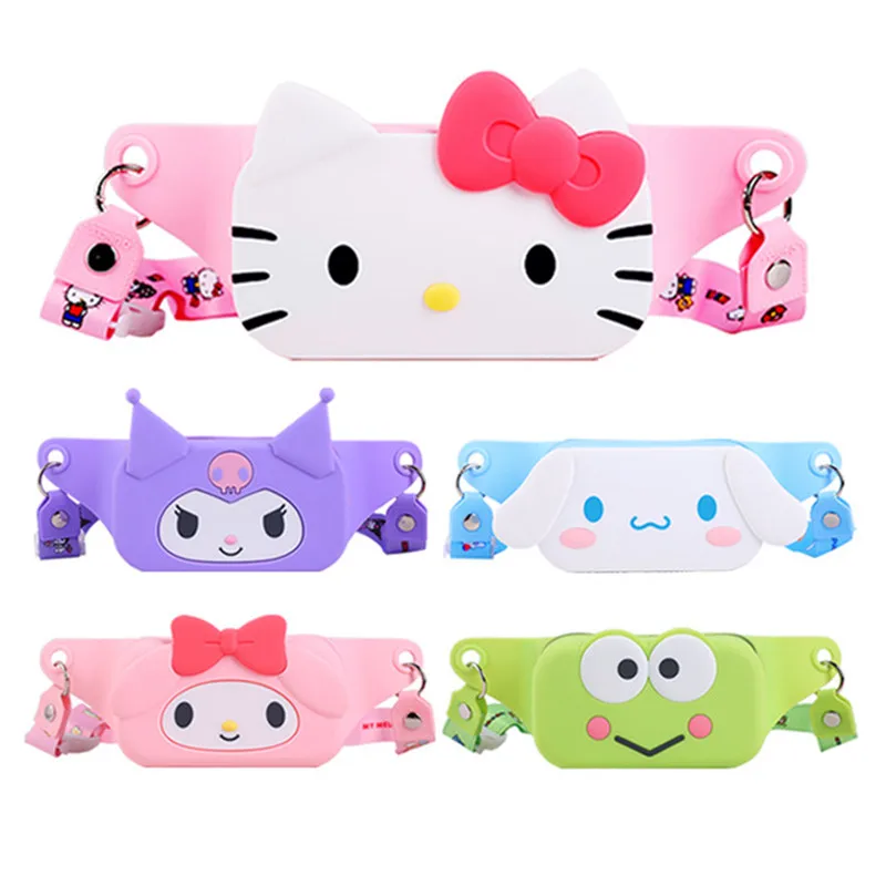 

Кавайная аниме серия Sanriod Hello Kitty Kuromi My Melody Cinnamoroll силиконовая нагрудная сумка мультяшная Диагональная Сумка сумка для хранения подарок