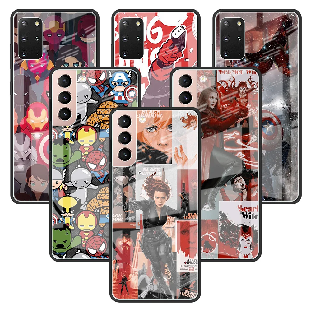 

Glass Case For Samsung Galaxy S21 Ultra S20 FE S22 S10 S9 Plus Cell Phone Funda Cases Note 20 Cover Marvel Avengers Age Ultron