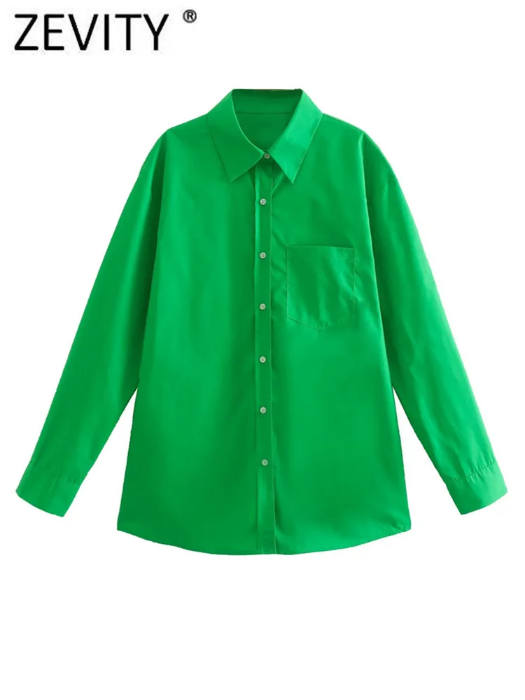 

Zevity, женская простая однотонная Повседневная блузка из поплина, офисные женские деловые рубашки, шикарная рубашка, блузки, топы LS1571