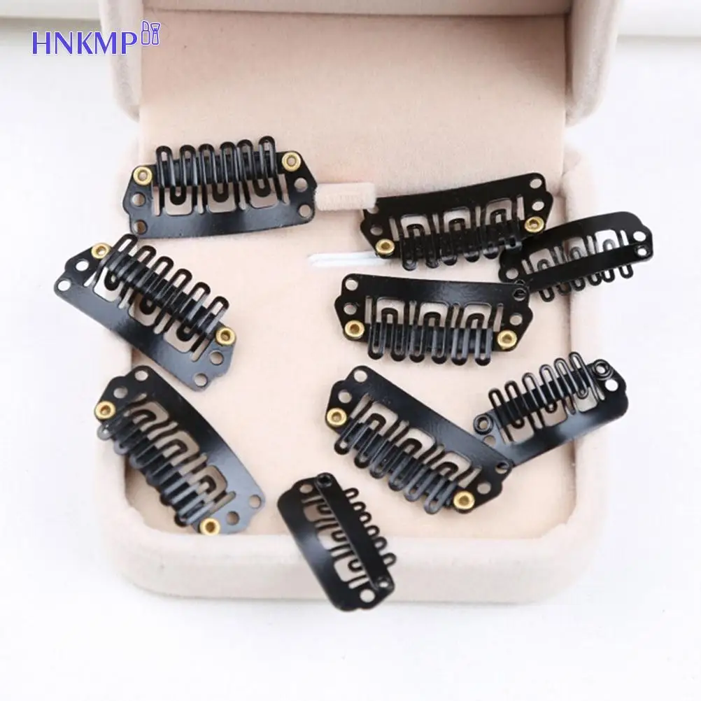 

50PCS Black Hair Snap Clips for Extensions U Shape Clip Weave Toupee Wig 9 Teeth Clips Styling Tool Accessores Wholesale