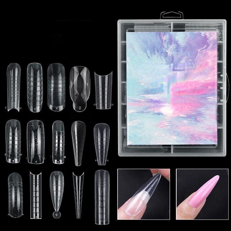 

Manicure Nail Mold Crystal Extension Paperless Fast Phototherapy Extension Nail Piece 120 Pieces Boxed