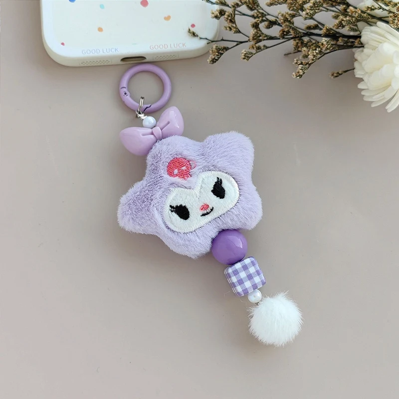 Sanrio Hello Kitty плюшевый брелок из бисера Kuromi Melody подвеска для телефона чехол