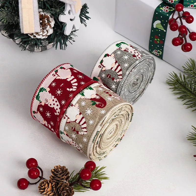 

Christmas Ribbon 100% Polyester Printed Christmas Tree Decoration Christmas Elk Handmade For Diy Design Decoration Party Gift