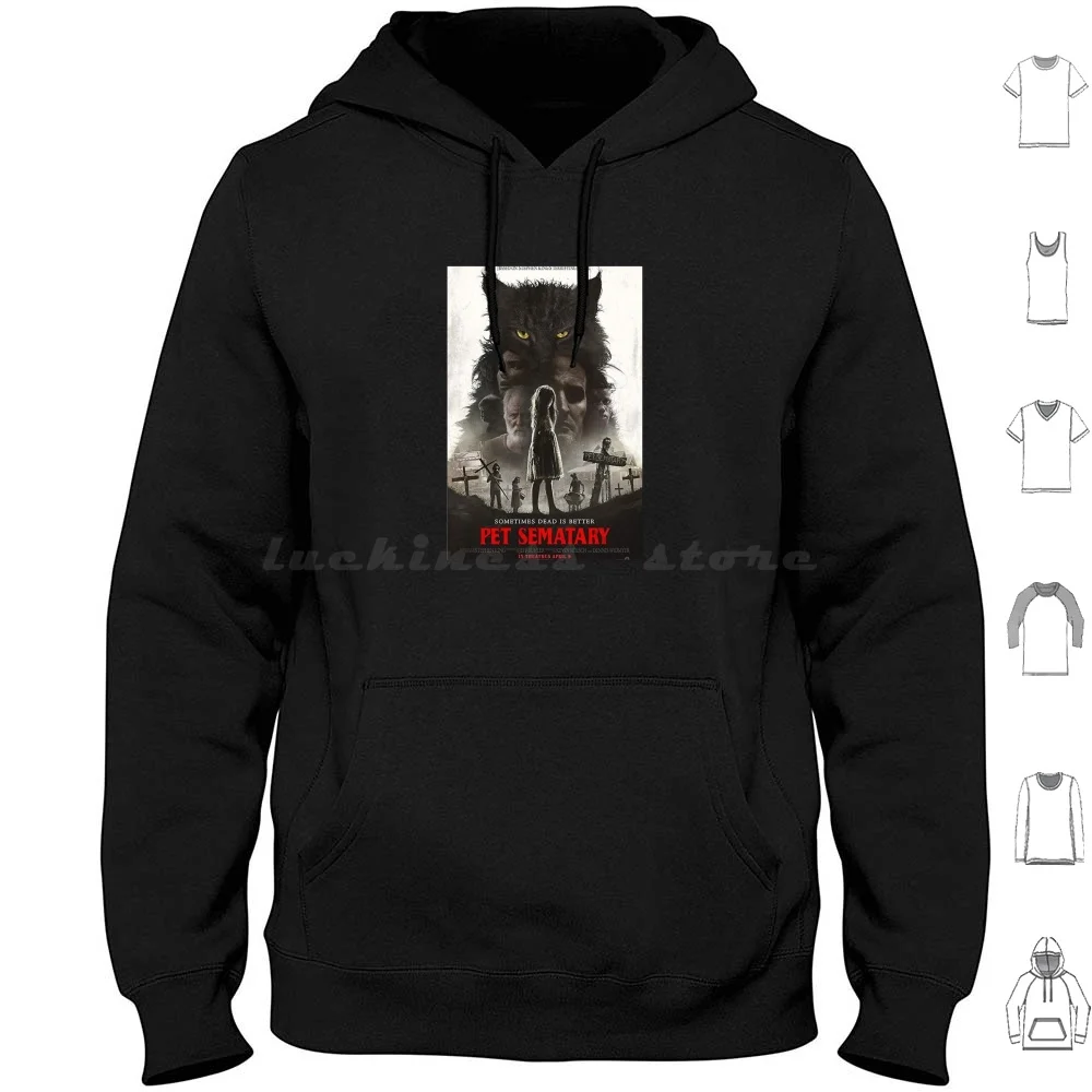 

Pet Sematary ( 2019 ) Horror , Thriller Poster Hoodie cotton Long Sleeve Horror Movie Pet Sematary Film Pet Sematary Stephen
