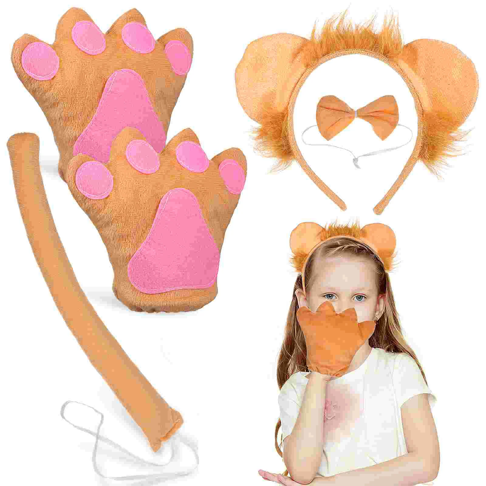 

Girls Outfits Carnival Costumes For Women Halloween Lion Headband Cosplay Ears Fabric Supplies Adult Toddler