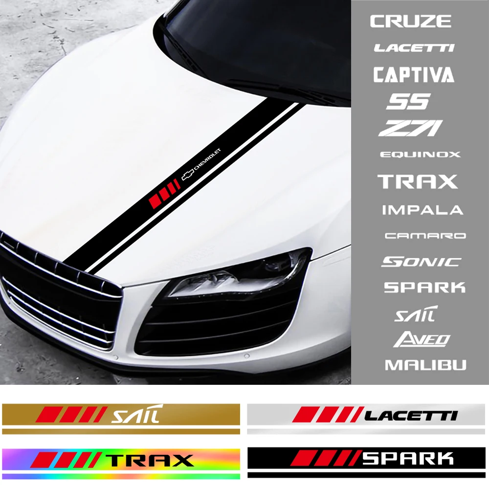 

Car Styling Hood Engine Covers WRC Stripe Stickers Auto Body Decor Decals for Chevrolet Sonic Cruze Lacetti Spark Sail Aveo SS