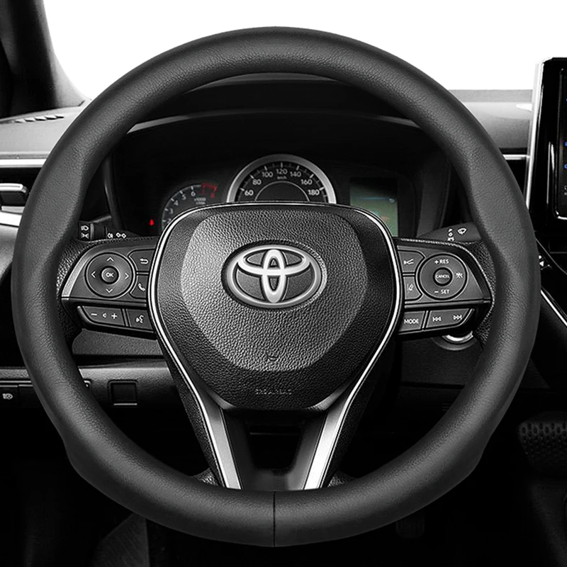 

Для Toyota Camry 2018-2019 Avalon 2019 Corolla 2019-2020 RAV4 Противоскользящий Универсальный чехол на руль из натуральной кожи O-type
