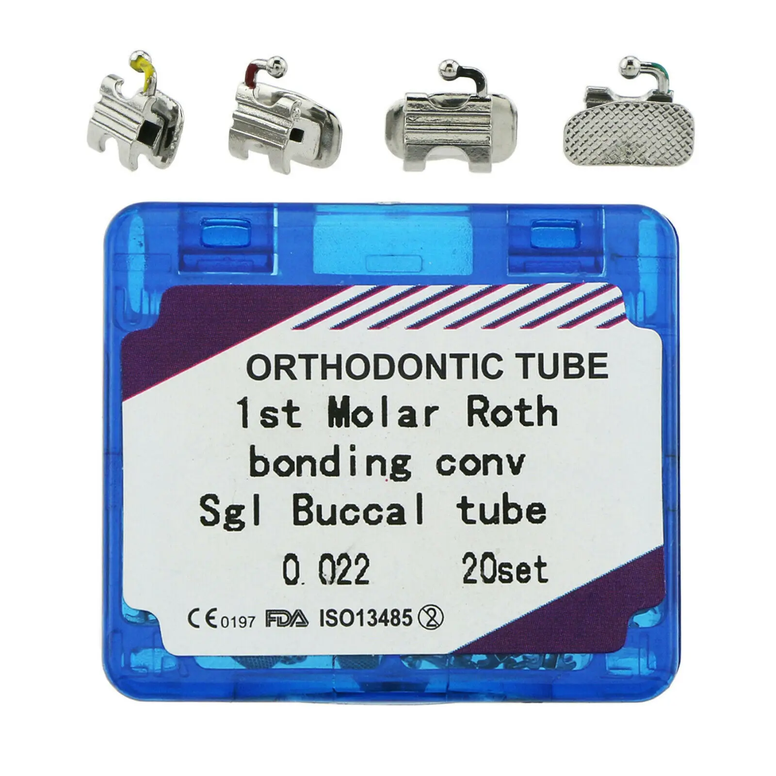 

80 Pcs Dental Orthodontic Convertible Roth 022 1st Molar Buccal Tubes 20 Sets