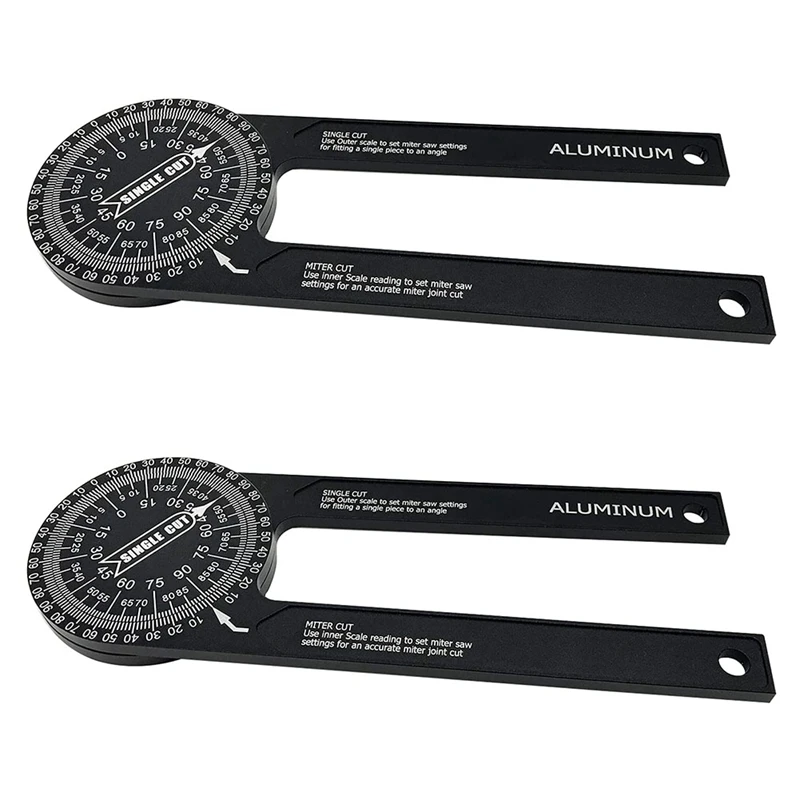 

2PCS Miter Saw Protractor, 7.3-Inch Protractor Angle Finder Featuring Precision Laser-Inside, Construction Protractors