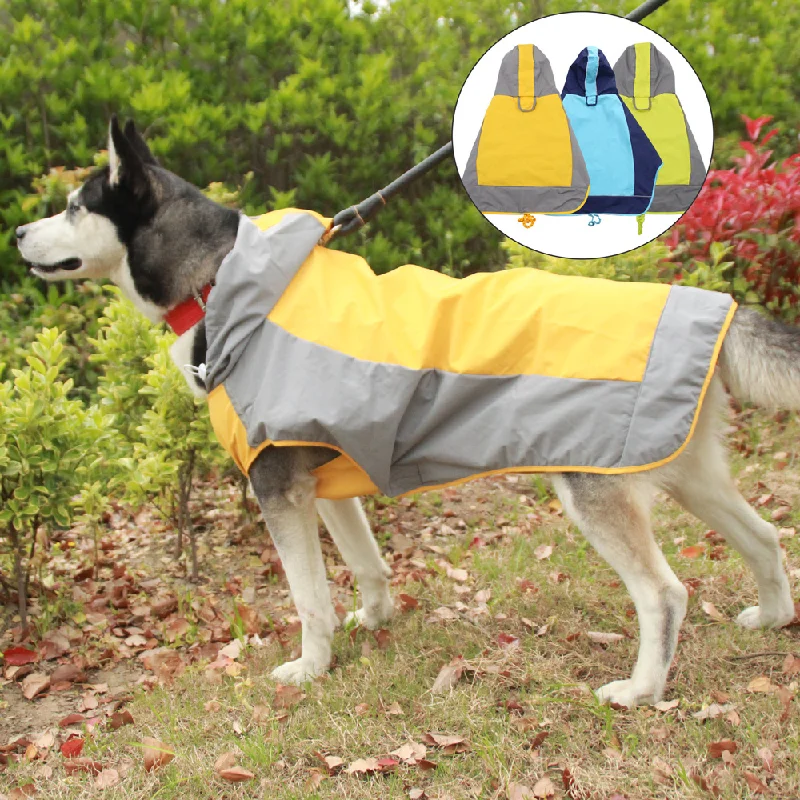 

Reflective Waterproof Dog Raincoat Harness With Lead Rope Joint Small Medium Large Dogs Adjustable Quick Dry Jacket Dog Raincoat