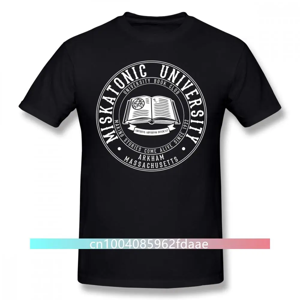 

Arkham Horror T Shirt Miskatonic University Book Club T-Shirt Men Short Sleeve 100% Cotton Tee Shirt Oversized Streetwear Tshirt