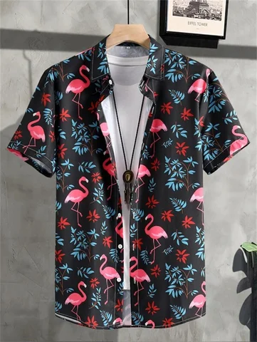 Гавайская 3D Кокосовая елка, мужская летняя пляжная повседневная одежда, уличная версия, мужская рубашка, свободная дышащая мужская одежда