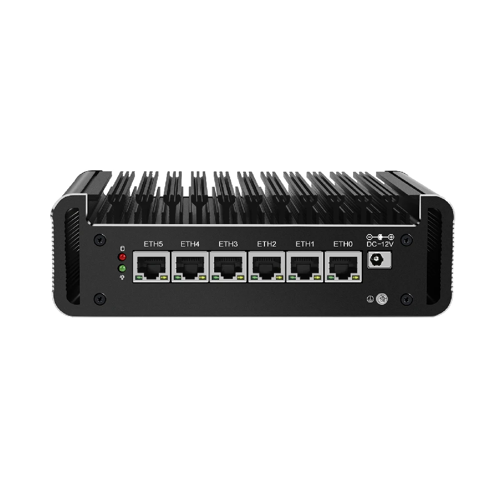 Прибор HUNSN Micro Firewall мини-ПК PFsense Microtik OPNsense VPN маршрутизатор Intel Core I3/I7 RJ24 6 LAN HDMI DP USB3.2