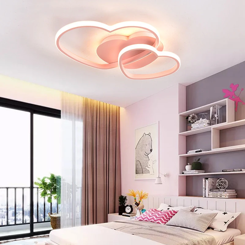 

Master Bedroom Light Simple Modern Warm Romantic Heart-shaped Creative Teenage Girl Style Children's Room LED Ceiling Light