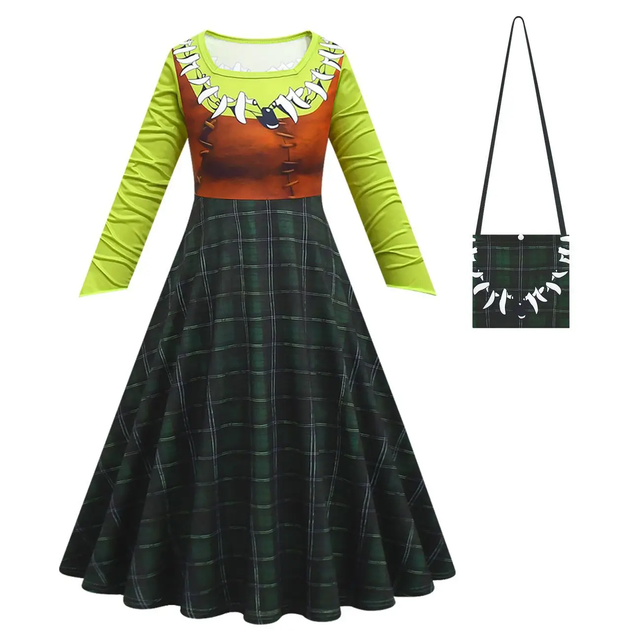 Косплей Костюм Fiona шрекс для девочек платье принцессы Фиона комплекты с сумкой и