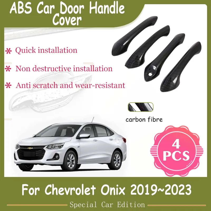4 шт. для Chevrolet Onix II 2019 2020 2021 2022 2023 чехлы на дверные ручки из углеродного волокна