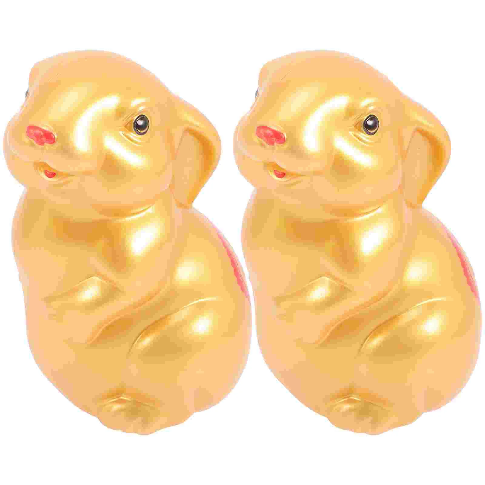 

Bank Rabbit Piggy Bunny Year Coin Chinese Zodiac Statue Easter Money New Tin Ellen Rachel Gift Decoration Jar Figurine The