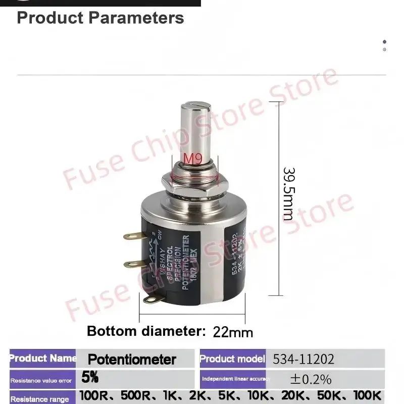 Фото Новый многовитковый проволочный потенциометр Spectrol 534-11503 534-1-503 50K 2W №3