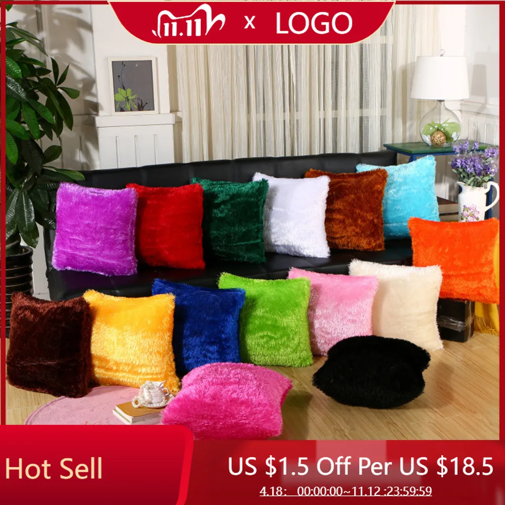 

Cushion Cover Sea Lion Plush Plush Pillowcase Faux Fur Plush Pillow Shell Fluffy Plush Home Decoration Sofa Cushion