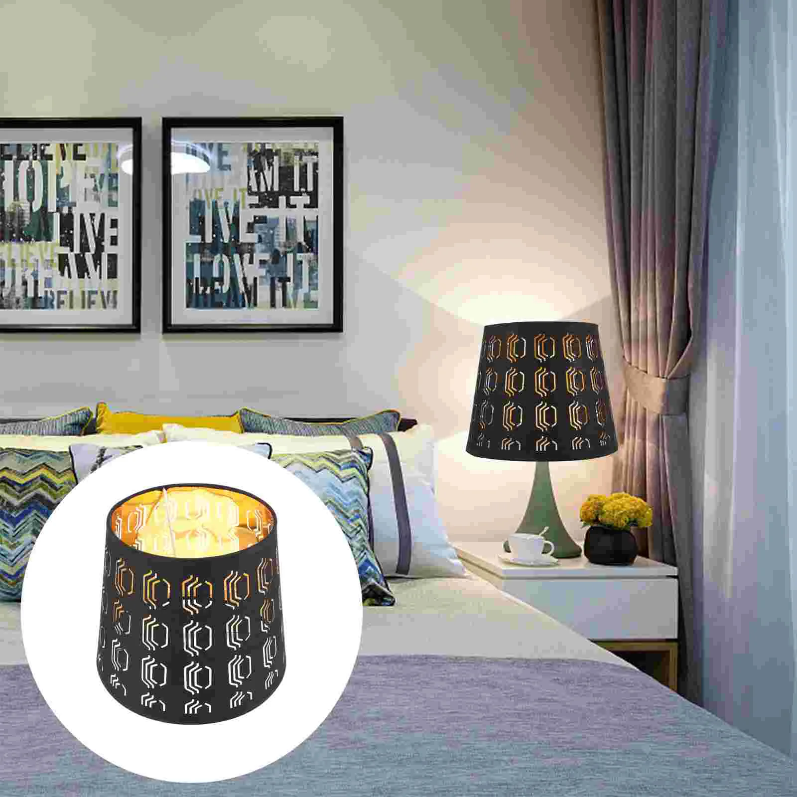

Lamp Shade Lampshade Shades Table Floor Light Cloth Wallchandelier Fabric Bell Meshclip Coverreplacement Ceiling Desk Black