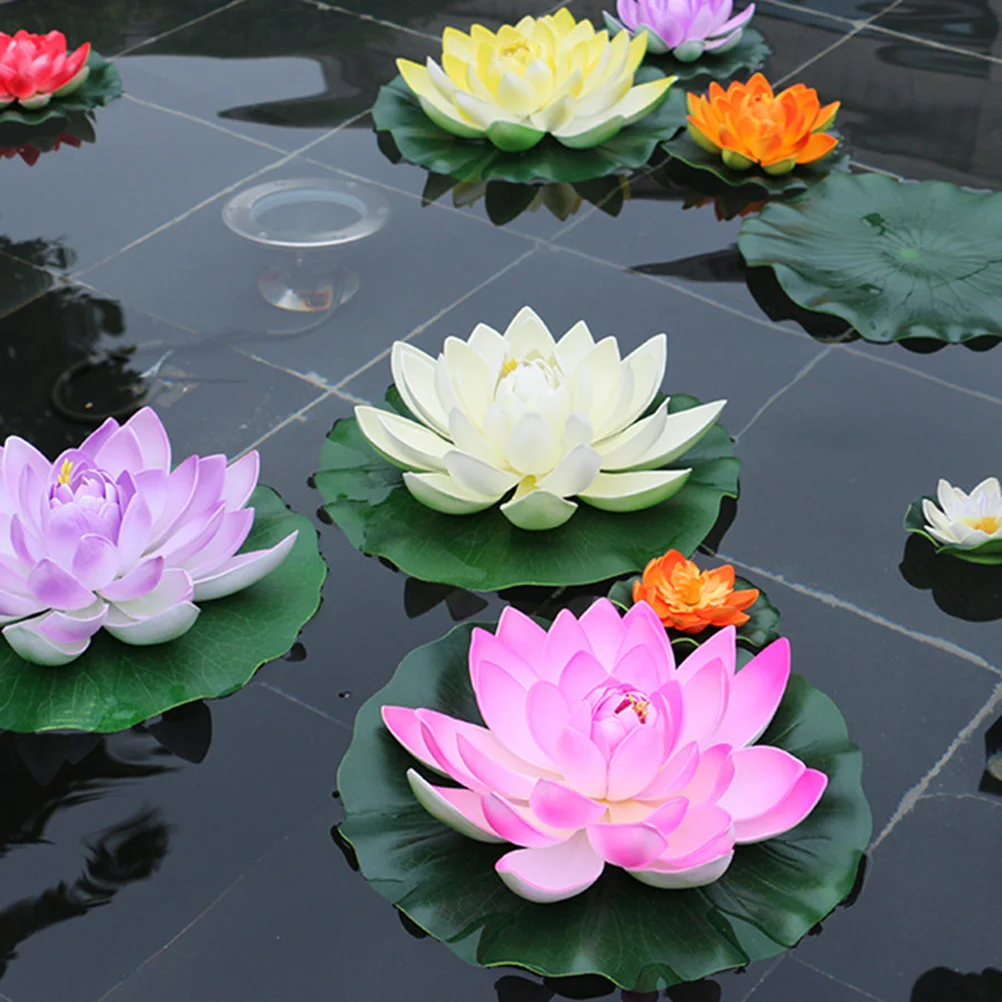 

5 Pcs Lotus Flower Faux Hydrangea Flowers Outdoor Simulation Floating Lanterns Simulation Flower Baby Toys